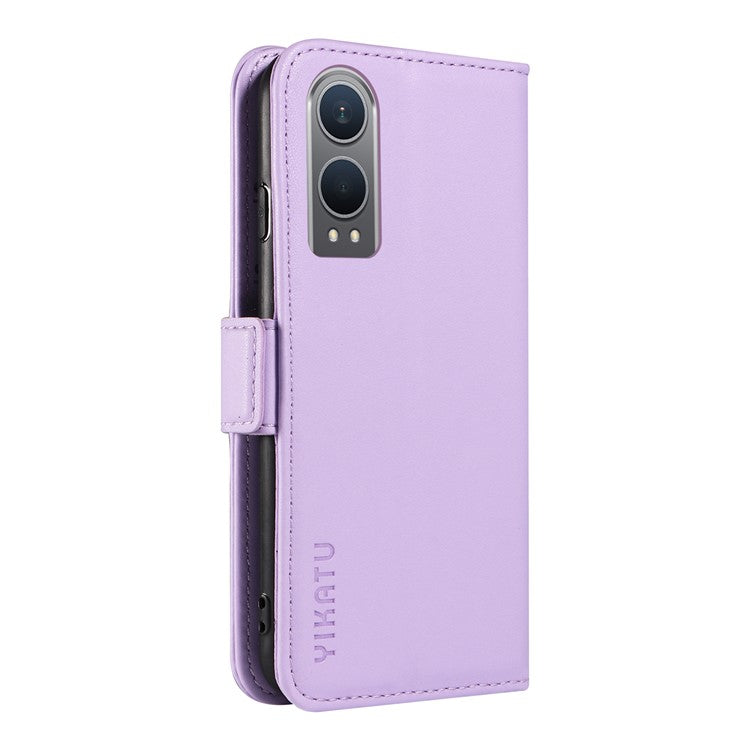 YIKATU YK-003 For OnePlus Nord CE4 Lite 5G / Oppo K12x 5G (China) Case Card Holder Stand Leather Phone Cover - Light Purple