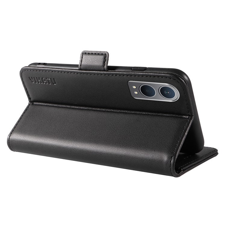 YIKATU YK-003 For OnePlus Nord CE4 Lite 5G / Oppo K12x 5G (China) Case Card Holder Stand Leather Phone Cover - Black