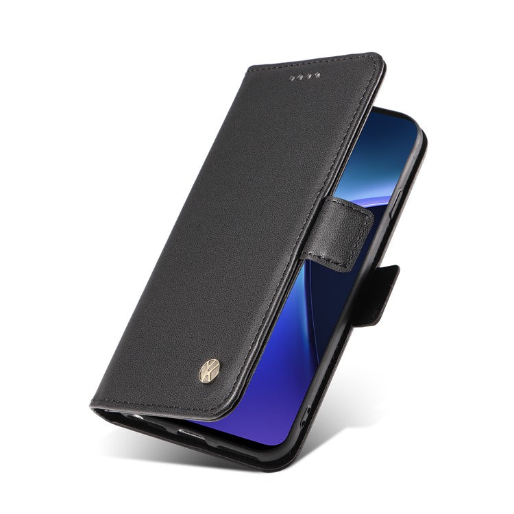 YIKATU YK-003 For OnePlus Nord CE4 Lite 5G / Oppo K12x 5G (China) Case Card Holder Stand Leather Phone Cover - Black