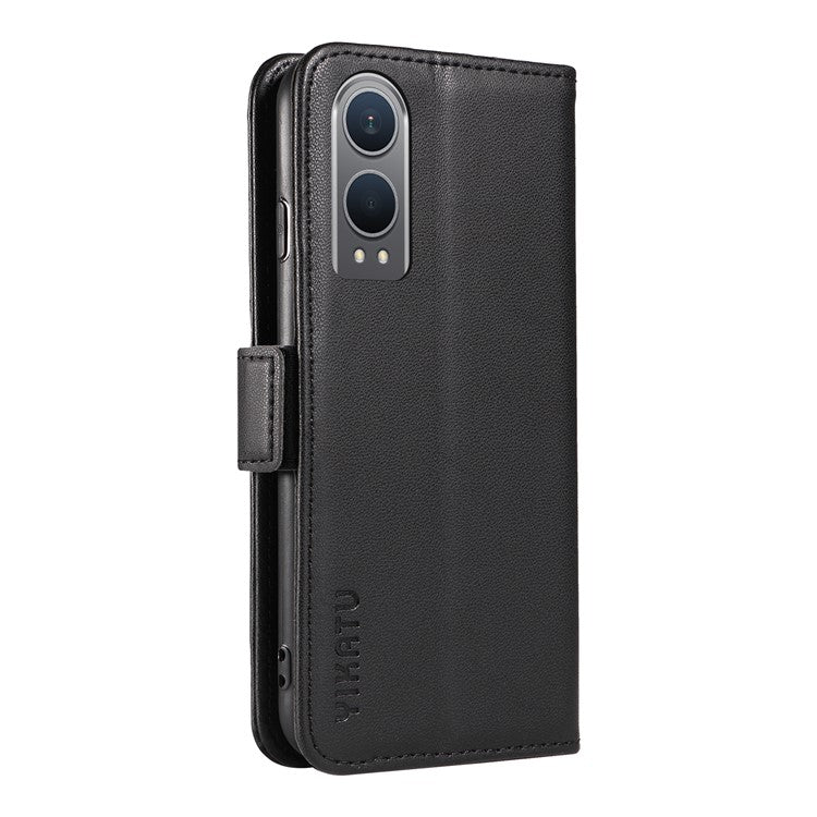 YIKATU YK-003 For OnePlus Nord CE4 Lite 5G / Oppo K12x 5G (China) Case Card Holder Stand Leather Phone Cover - Black