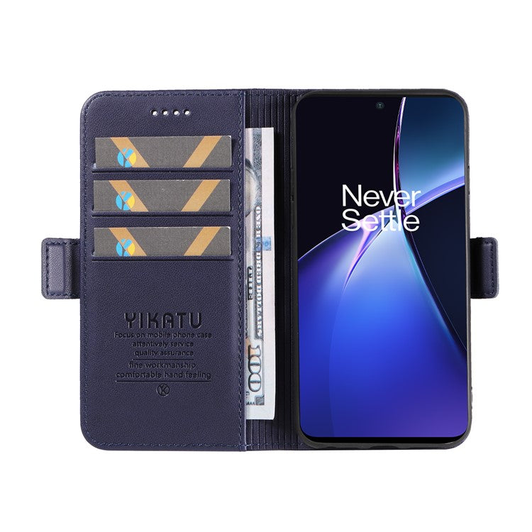 YIKATU YK-003 For OnePlus Nord CE4 Lite 5G / Oppo K12x 5G (China) Case Card Holder Stand Leather Phone Cover - Sapphire