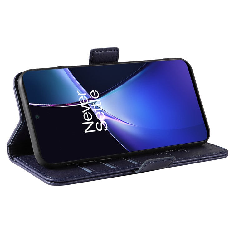 YIKATU YK-003 For OnePlus Nord CE4 Lite 5G / Oppo K12x 5G (China) Case Card Holder Stand Leather Phone Cover - Sapphire