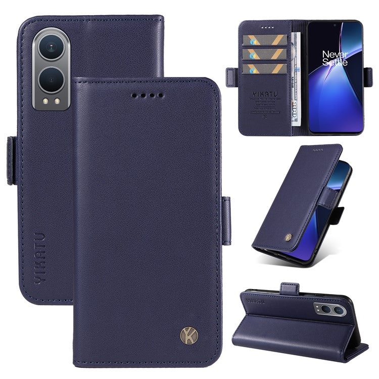 YIKATU YK-003 For OnePlus Nord CE4 Lite 5G / Oppo K12x 5G (China) Case Card Holder Stand Leather Phone Cover - Sapphire