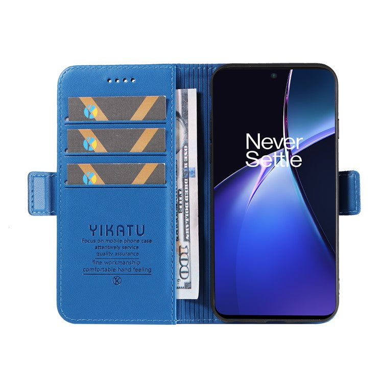 YIKATU YK-003 For OnePlus Nord CE4 Lite 5G / Oppo K12x 5G (China) Case Card Holder Stand Leather Phone Cover - Sky Blue