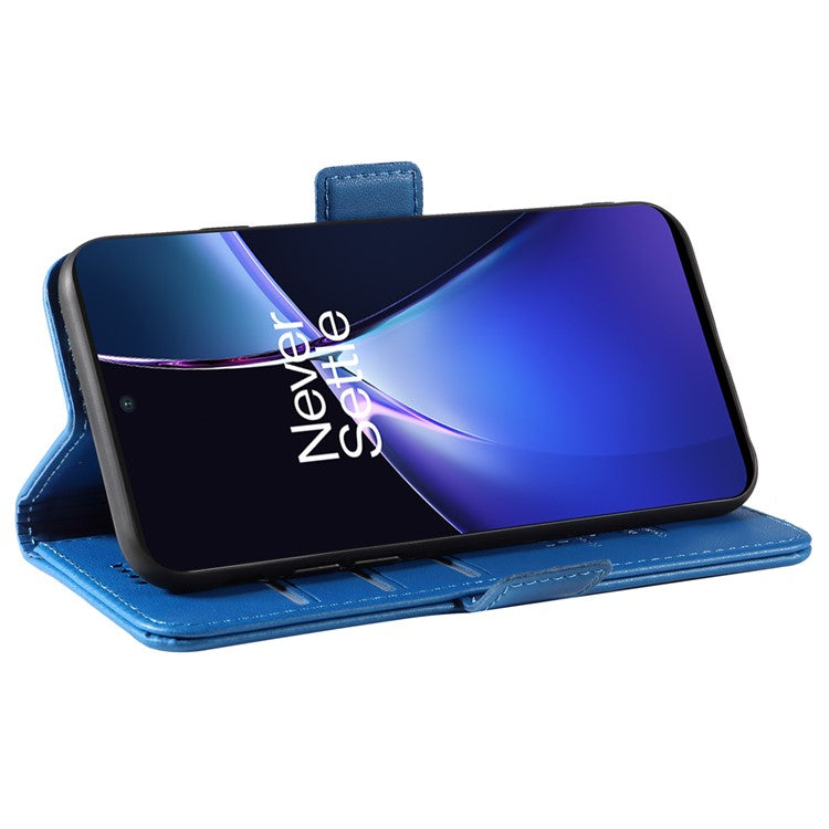 YIKATU YK-003 For OnePlus Nord CE4 Lite 5G / Oppo K12x 5G (China) Case Card Holder Stand Leather Phone Cover - Sky Blue