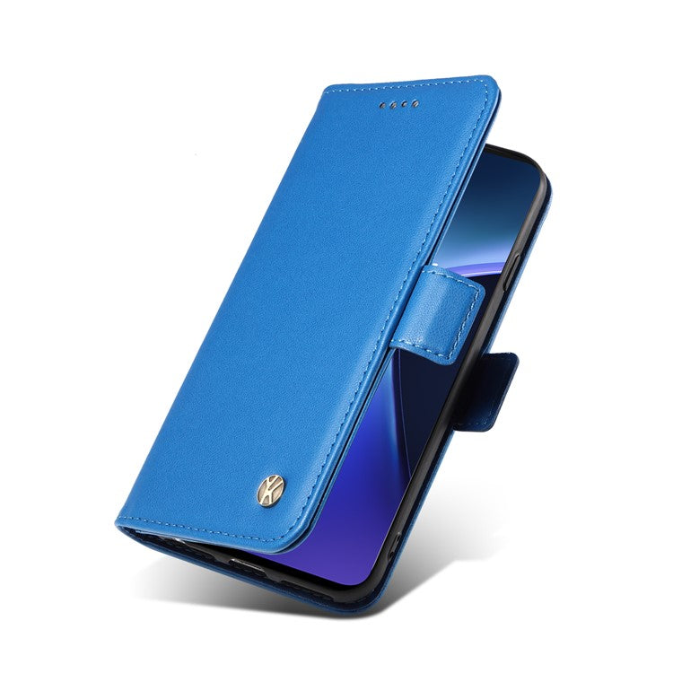 YIKATU YK-003 For OnePlus Nord CE4 Lite 5G / Oppo K12x 5G (China) Case Card Holder Stand Leather Phone Cover - Sky Blue