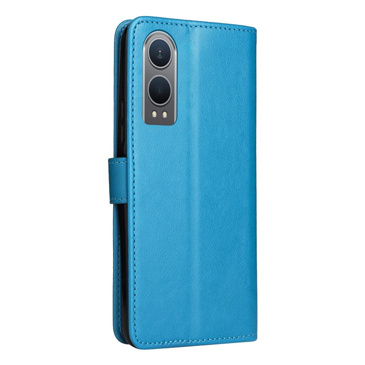 KT Imprinting Flower Series-4 For OnePlus Nord CE4 Lite 5G / Oppo K12x 5G (China) Case Cat Bee Protective Flip Leather Phone Cover - Blue