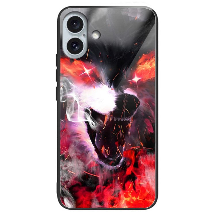 For iPhone 16 Case Tempered Glass TPU Drop-Proof Phone Cover Pattern Printing - Style L