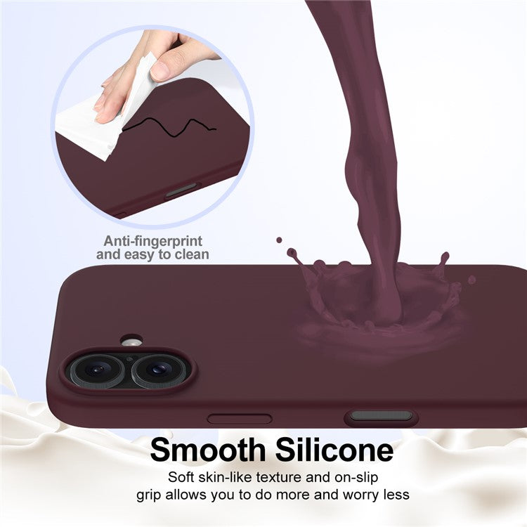 For iPhone 16 Plus Case Liquid Silicone Phone Cover Compatible with MagSafe - Wine Red