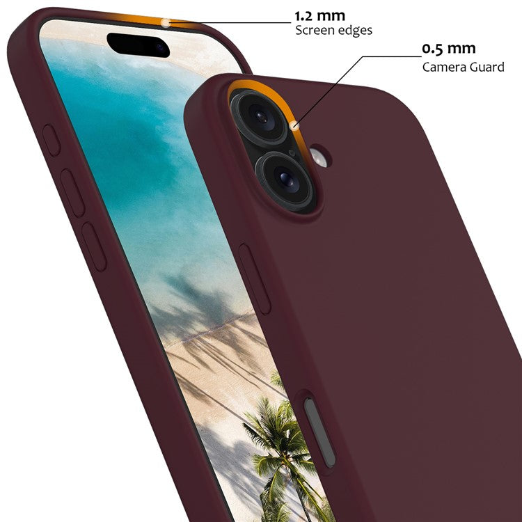 For iPhone 16 Plus Case Liquid Silicone Phone Cover Compatible with MagSafe - Wine Red