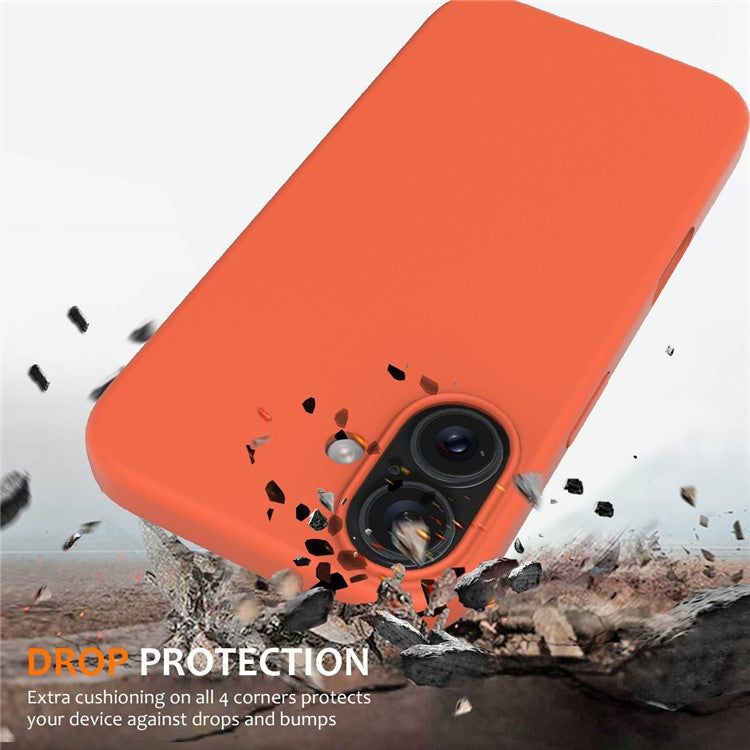 For iPhone 16 Plus Case Liquid Silicone Phone Cover Compatible with MagSafe - Orange