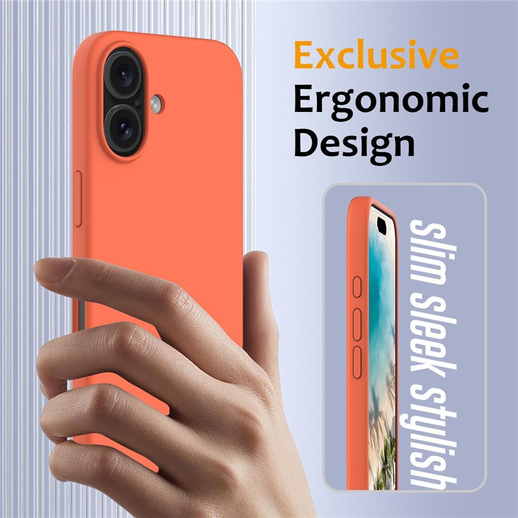 For iPhone 16 Plus Case Liquid Silicone Phone Cover Compatible with MagSafe - Orange