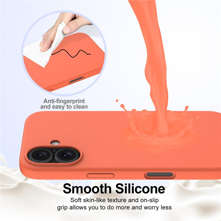 For iPhone 16 Plus Case Liquid Silicone Phone Cover Compatible with MagSafe - Orange