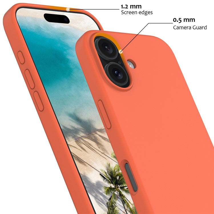 For iPhone 16 Plus Case Liquid Silicone Phone Cover Compatible with MagSafe - Orange
