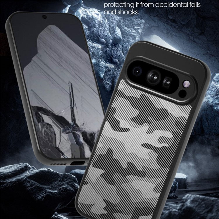 IBMRS For Google Pixel 9 Pro XL Case TPU+PC Phone Cover Shockproof Protection - Grid Camouflage