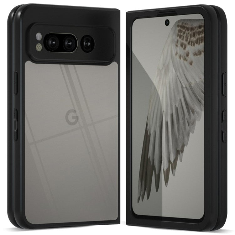 IBMRS For Google Pixel Fold Case TPU + PC Dual Layer Shockproof Phone Cover - Transparent Black