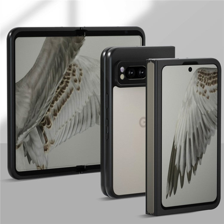 IBMRS For Google Pixel Fold Case TPU + PC Dual Layer Shockproof Phone Cover - Transparent Black
