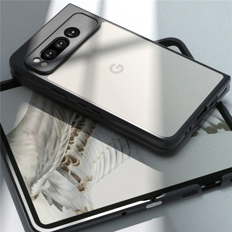 IBMRS For Google Pixel Fold Case TPU + PC Dual Layer Shockproof Phone Cover - Transparent Black