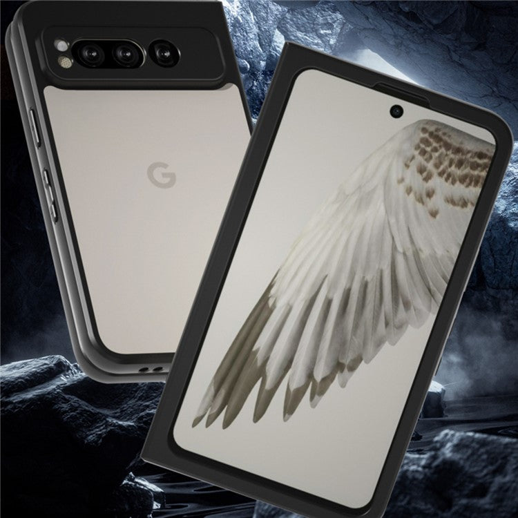 IBMRS For Google Pixel Fold Case TPU + PC Dual Layer Shockproof Phone Cover - Transparent Black