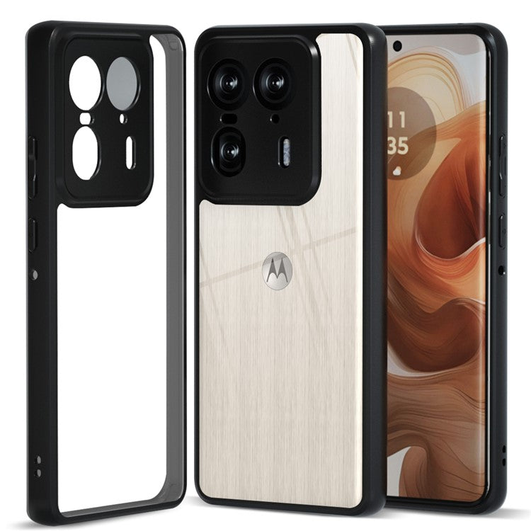 IBMRS For Motorola Moto X50 Ultra 5G / Edge 50 Ultra 5G Case TPU + PC Hybrid Design Phone Cover - Transparent Black