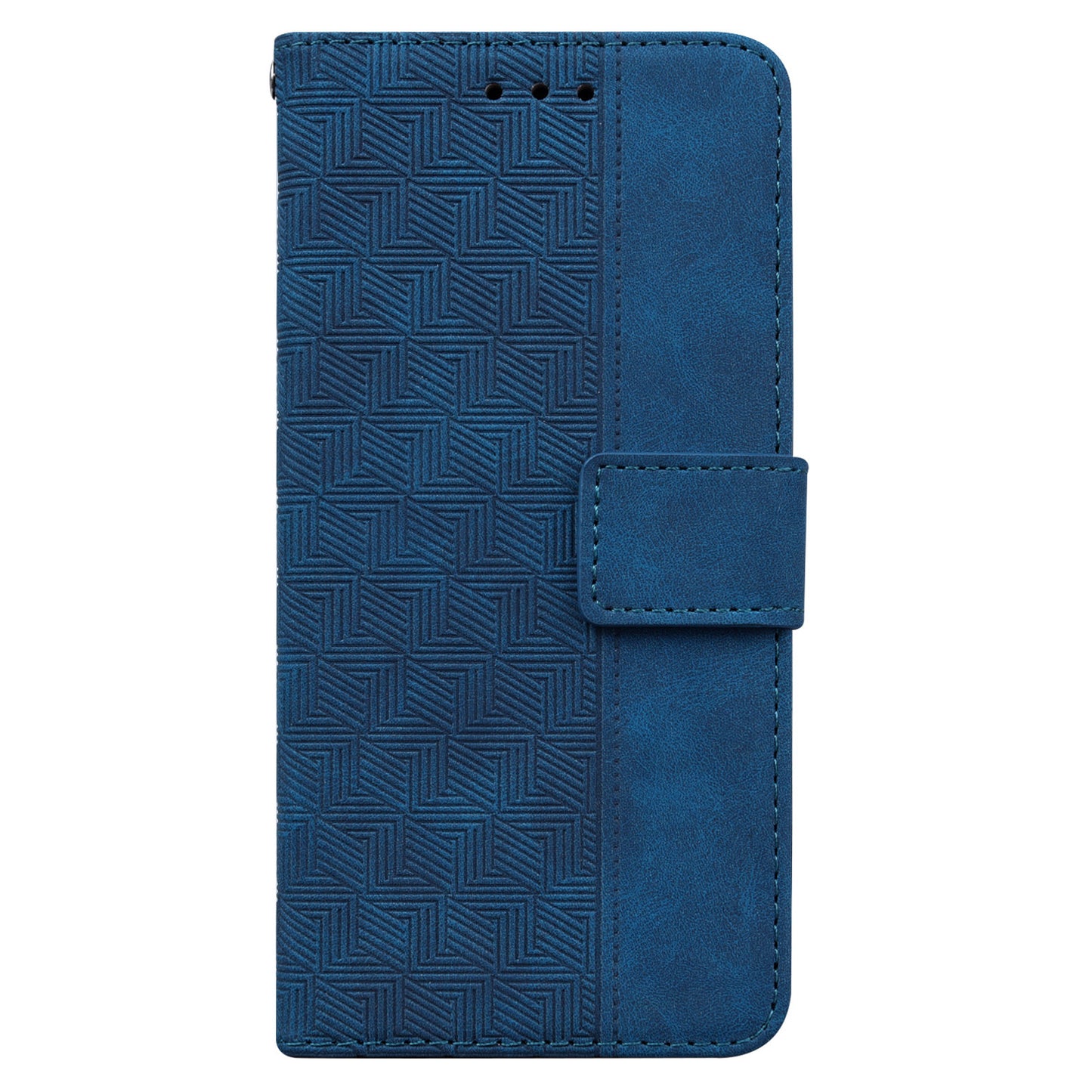 For Samsung Galaxy A06 Case Geometry Pattern Leather Wallet Phone Cover - Blue