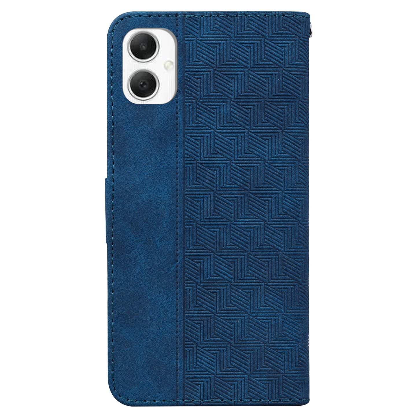 For Samsung Galaxy A06 Case Geometry Pattern Leather Wallet Phone Cover - Blue