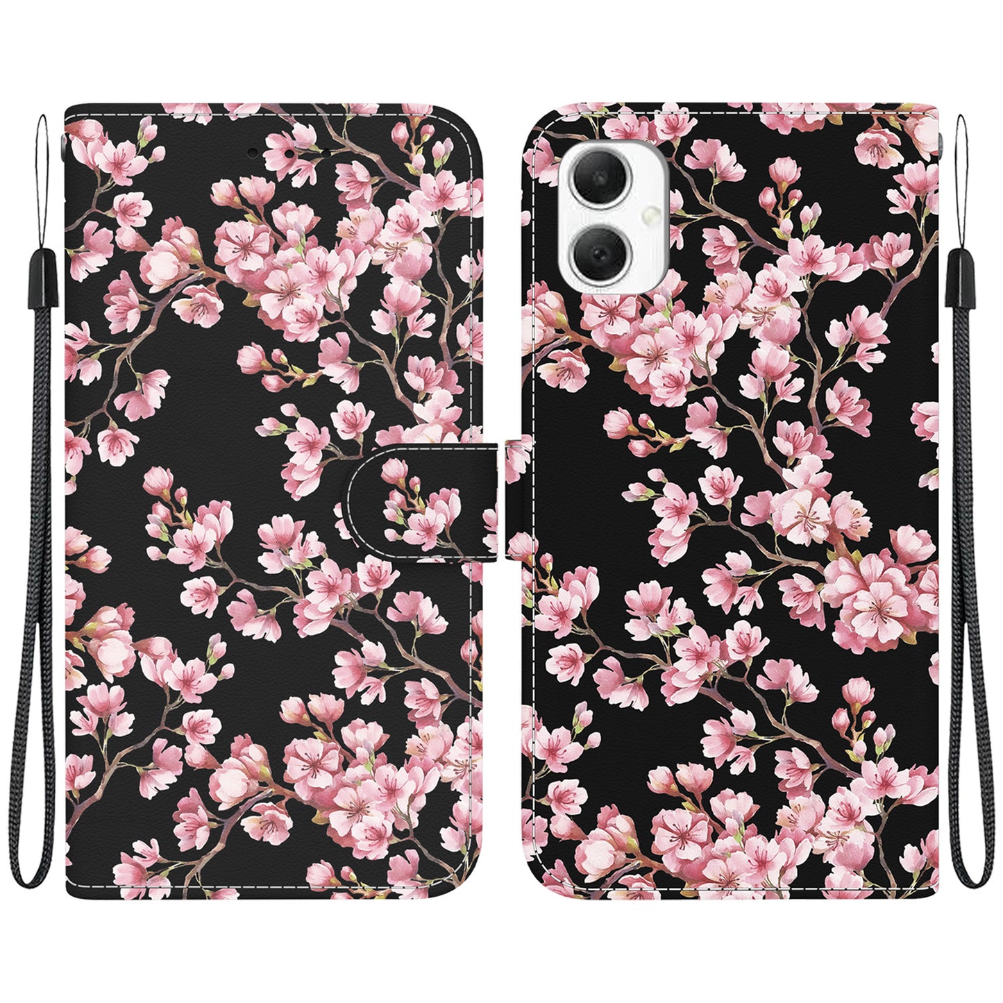 For Samsung Galaxy A06 Wallet Phone Case Anti-Drop Leather Flip Cover Pattern Printing - Plum Blossom