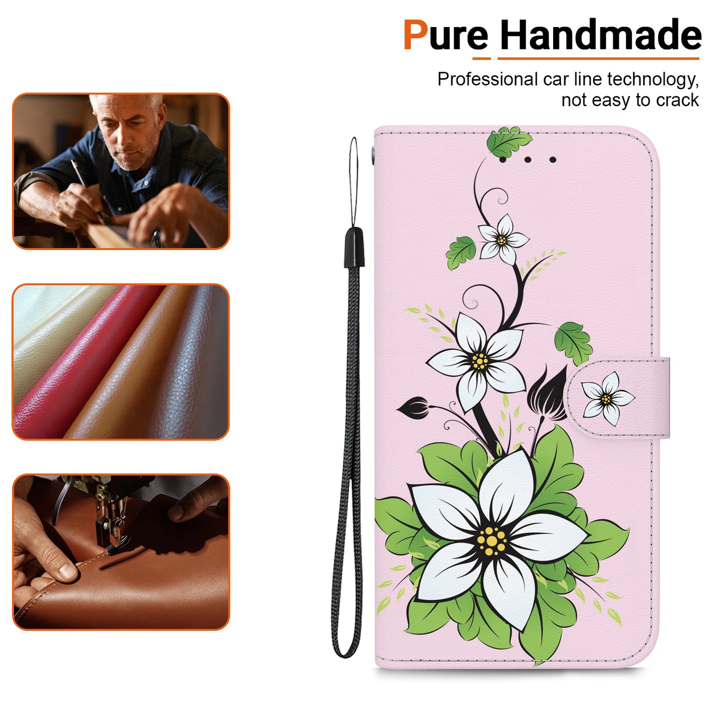 For Samsung Galaxy A06 Wallet Phone Case Anti-Drop Leather Flip Cover Pattern Printing - Lily