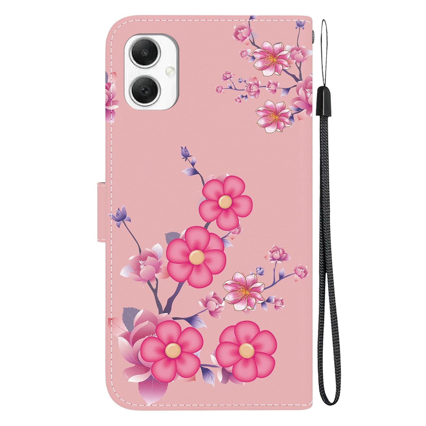 For Samsung Galaxy A06 Wallet Phone Case Anti-Drop Leather Flip Cover Pattern Printing - Sakura
