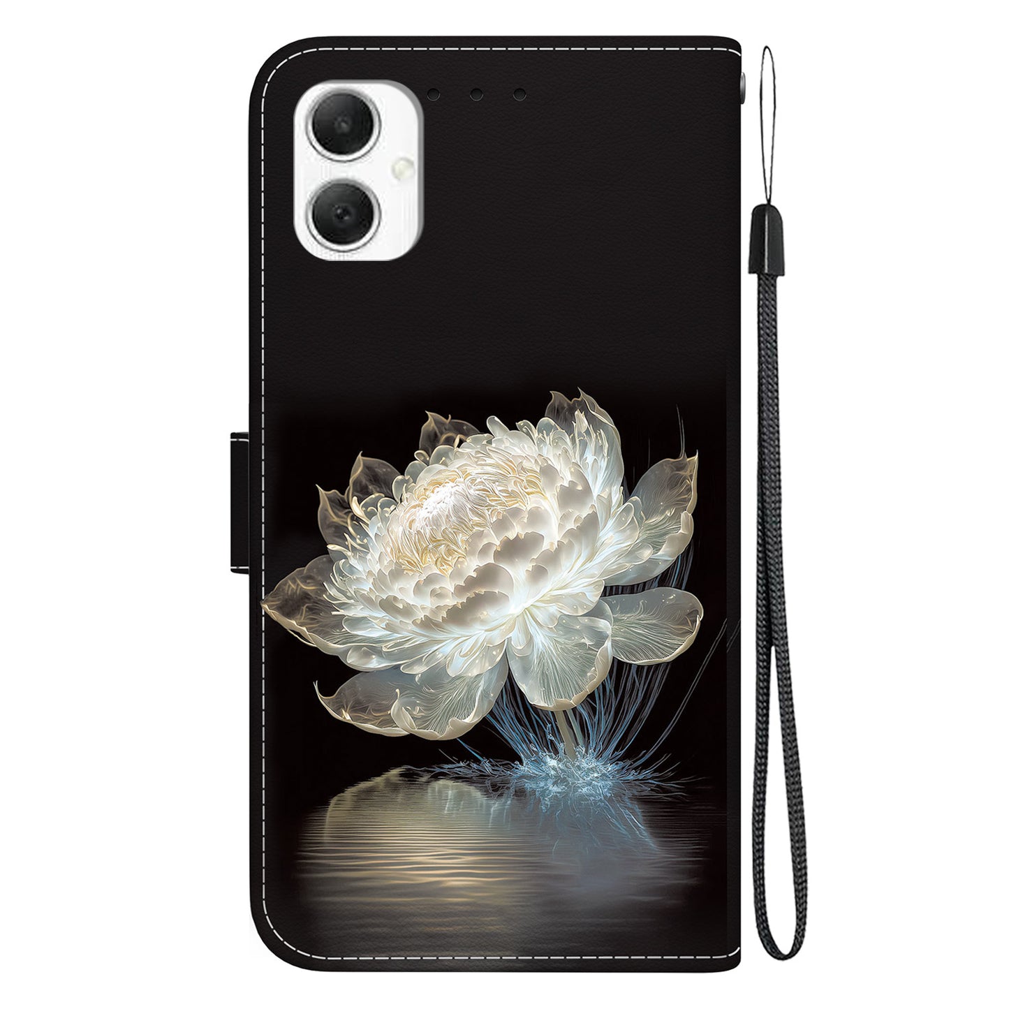 For Samsung Galaxy A06 Wallet Phone Case Anti-Drop Leather Flip Cover Pattern Printing - Crystal Peony