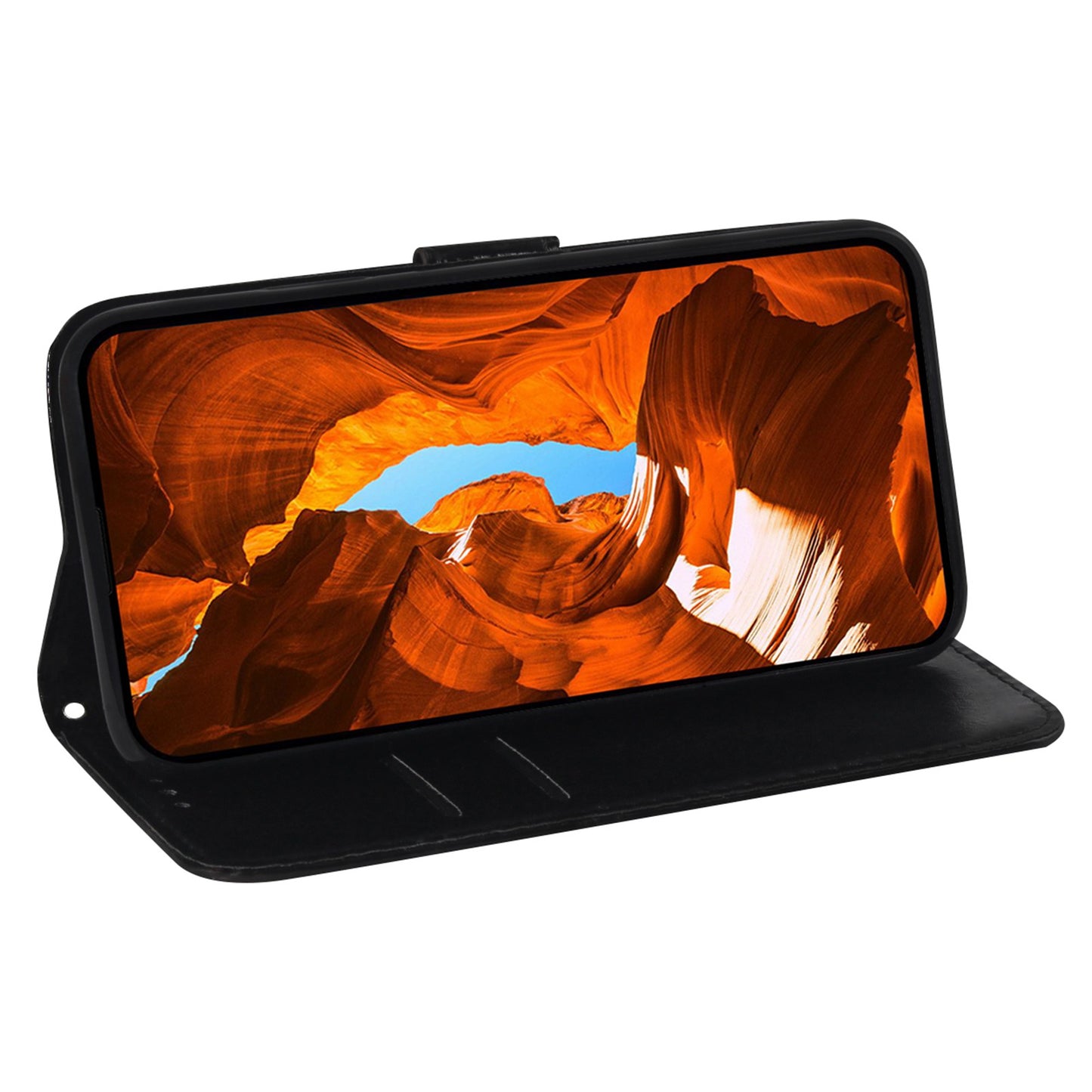 For Samsung Galaxy A06 Stand Case Dazzling Flower Leather Phone Cover - Blue