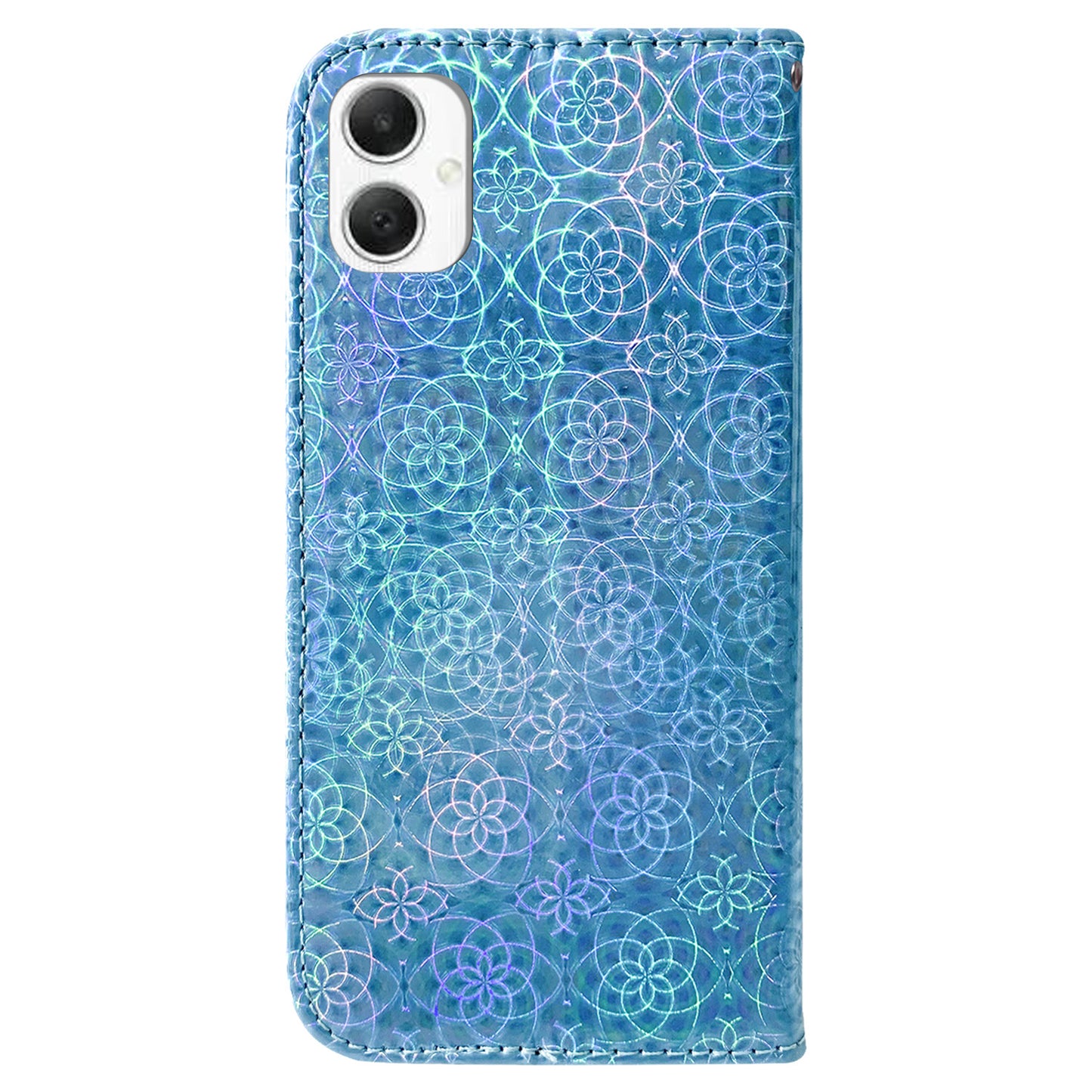 For Samsung Galaxy A06 Stand Case Dazzling Flower Leather Phone Cover - Blue