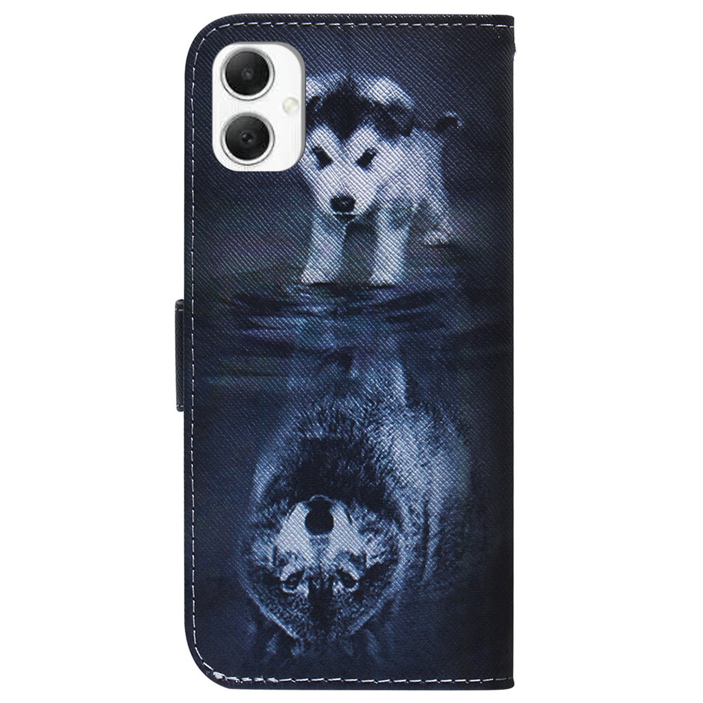 For Samsung Galaxy A06 Wallet Case Pattern Print Leather Phone Cover - Dog and Wolf