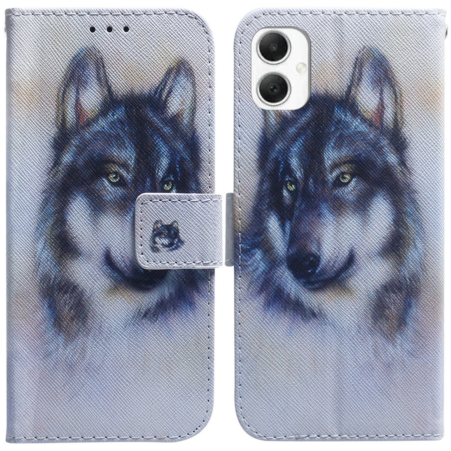 For Samsung Galaxy A06 Wallet Case Pattern Print Leather Phone Cover - Wolf