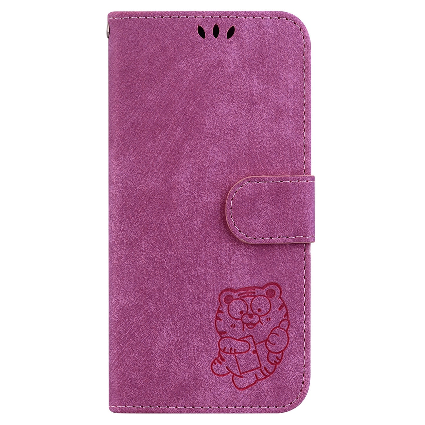 For Samsung Galaxy A06 Wallet Case Tiger Imprint Leather Shockproof Phone Cover - Rose