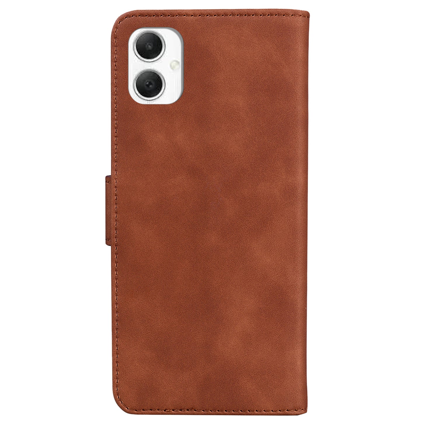 For Samsung Galaxy A06 Case Solid Color Leather Wallet Phone Cover - Brown