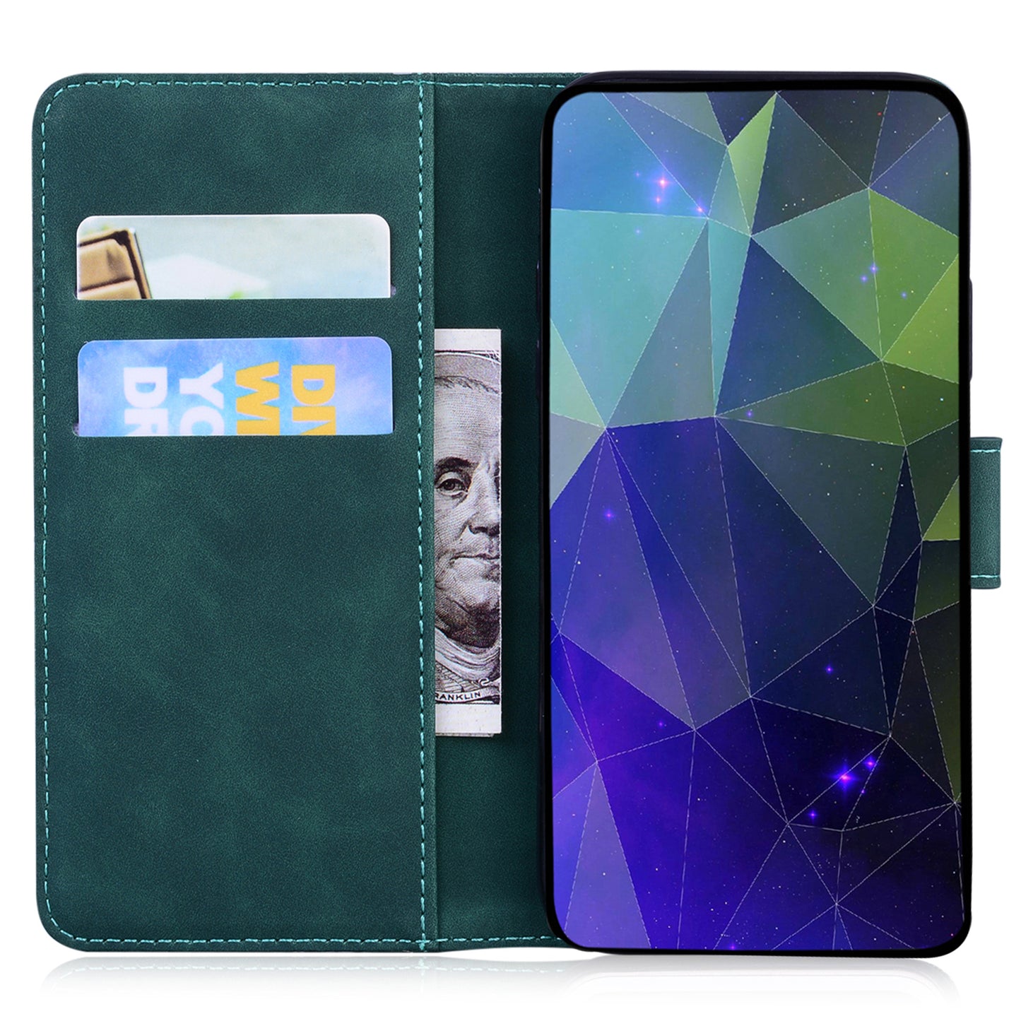 For Samsung Galaxy A06 Case Solid Color Leather Wallet Phone Cover - Green