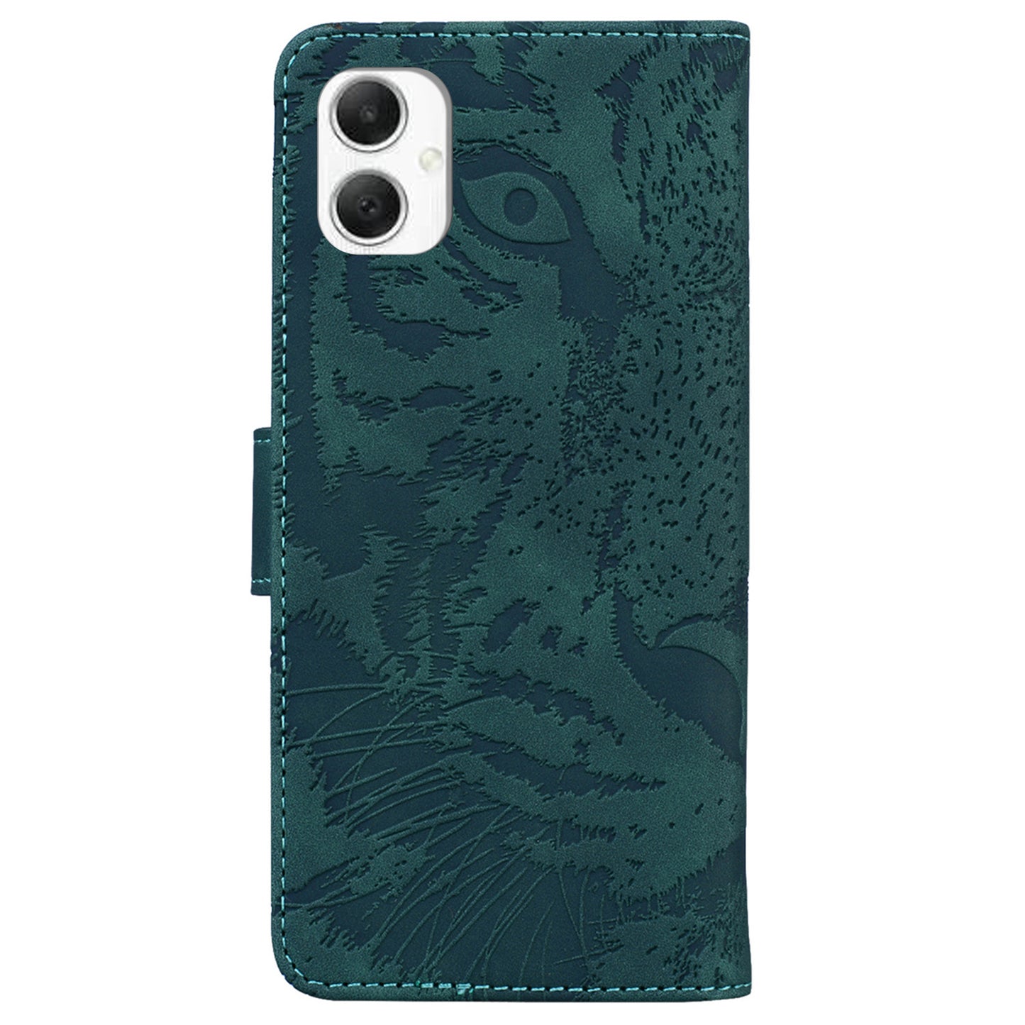 For Samsung Galaxy A06 Case Tiger Imprint Leather Wallet Phone Cover - Green
