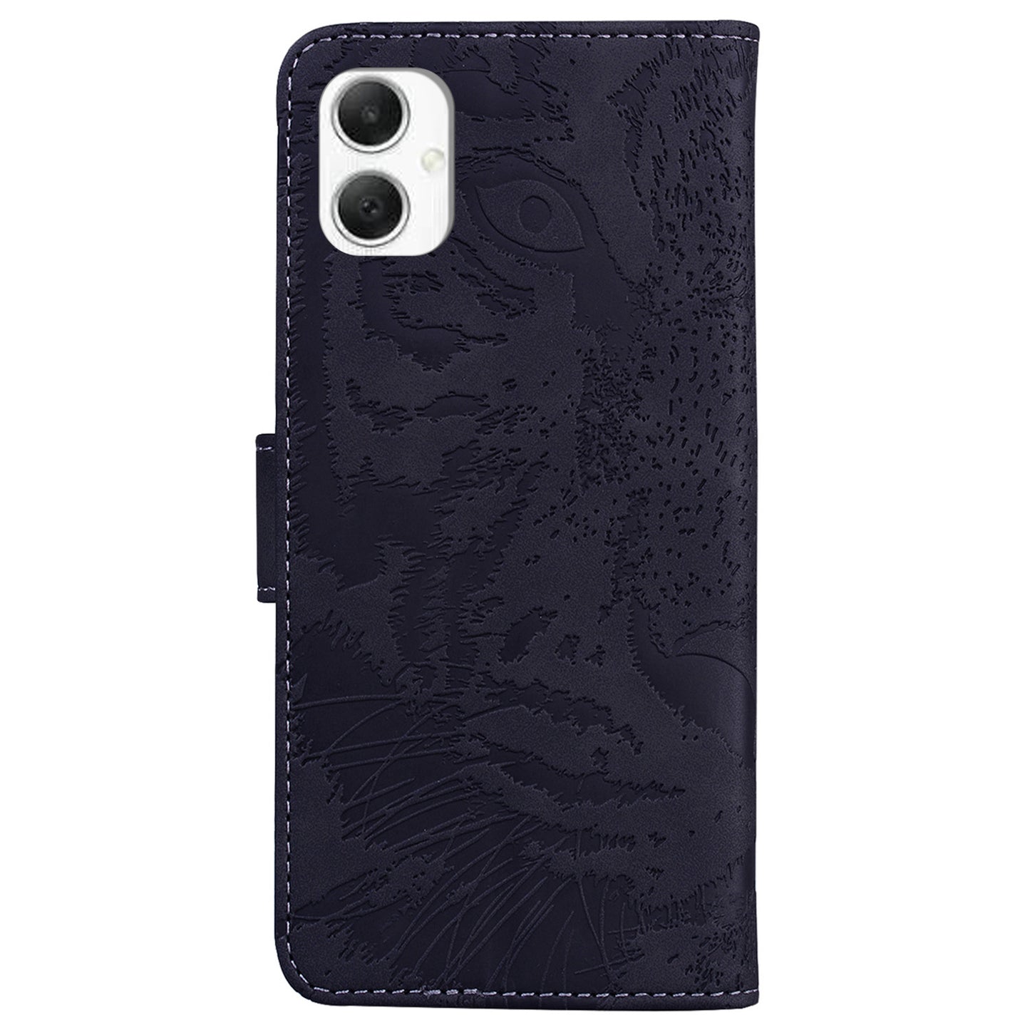For Samsung Galaxy A06 Case Tiger Imprint Leather Wallet Phone Cover - Black