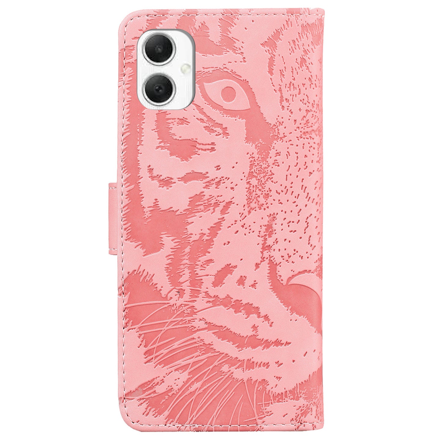 For Samsung Galaxy A06 Case Tiger Imprint Leather Wallet Phone Cover - Pink