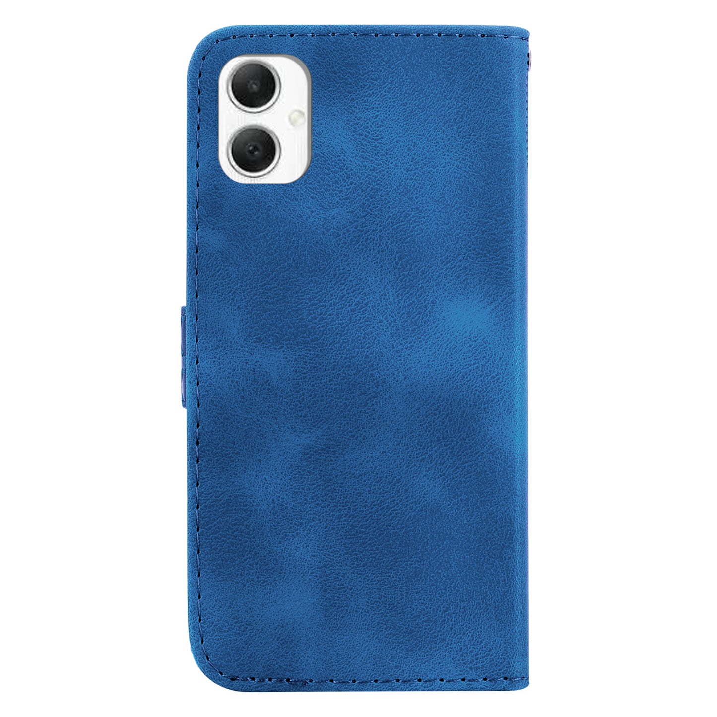 For Samsung Galaxy A06 Stand Case 7-Shaped Pattern Imprint Leather Phone Cover - Blue