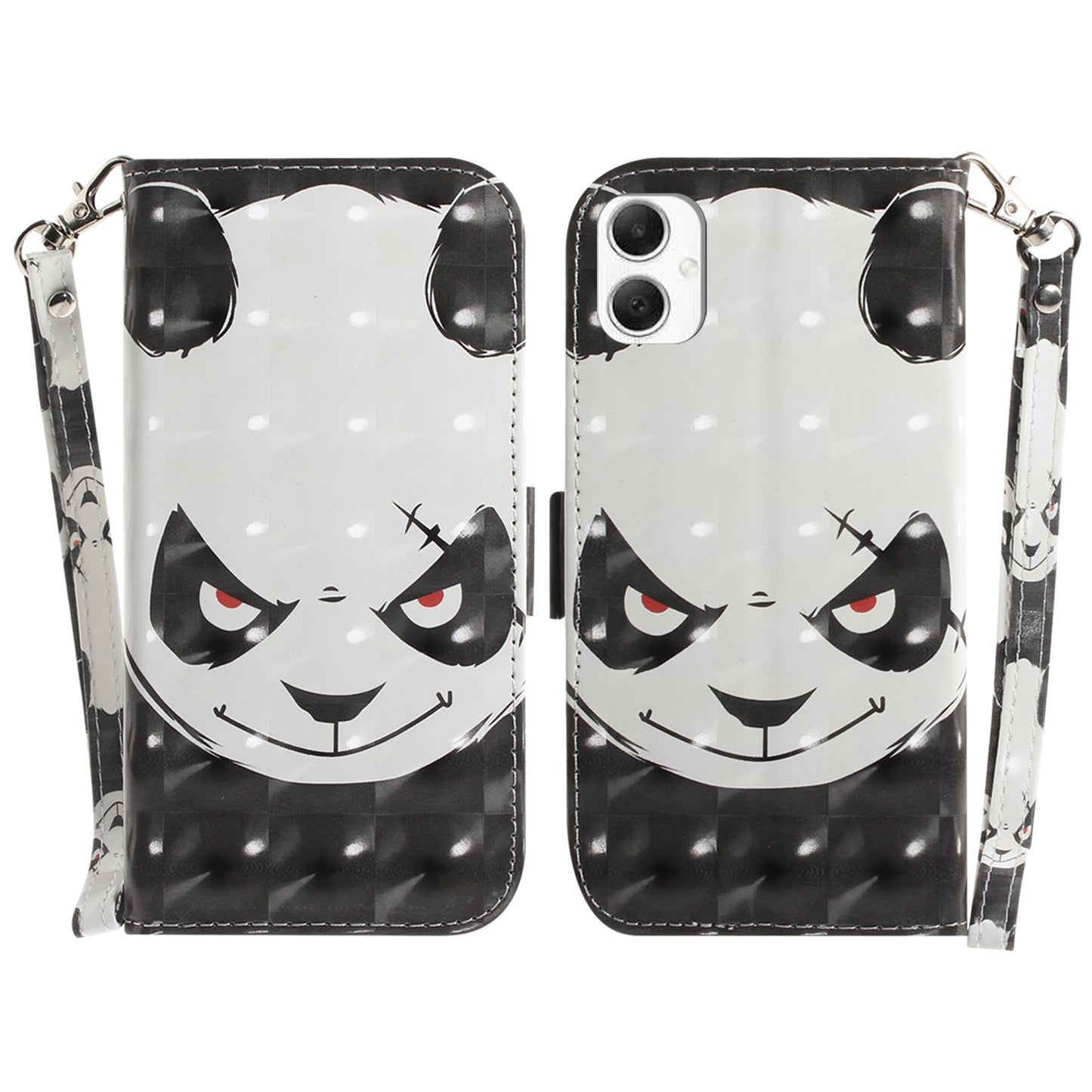 For Samsung Galaxy A06 Case Pattern Printing Leather Wallet Phone Cover - Angry Panda