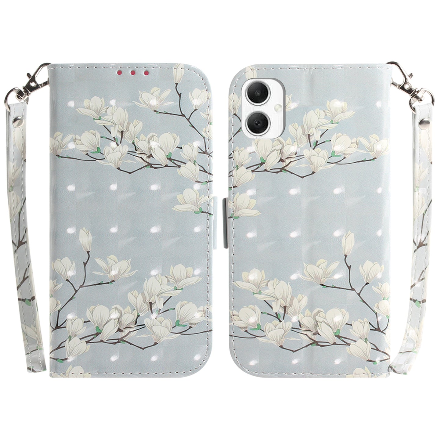 For Samsung Galaxy A06 Case Pattern Printing Leather Wallet Phone Cover - Magnolia