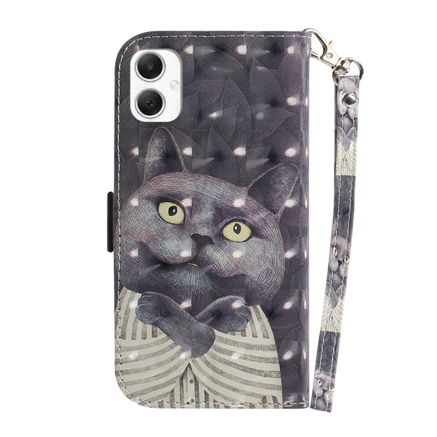 For Samsung Galaxy A06 Case Pattern Printing Leather Wallet Phone Cover - Embracing Cat