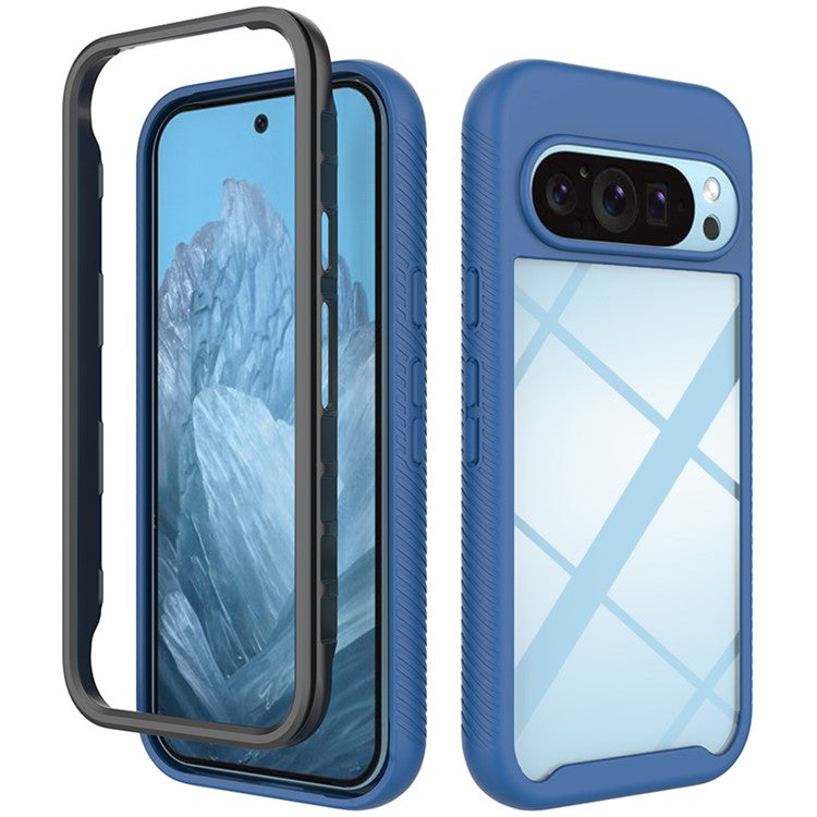 For Google Pixel 9 / Pixel 9 Pro Case Anti-Drop 2-in-1 PC+TPU Phone Cover - Dark Blue
