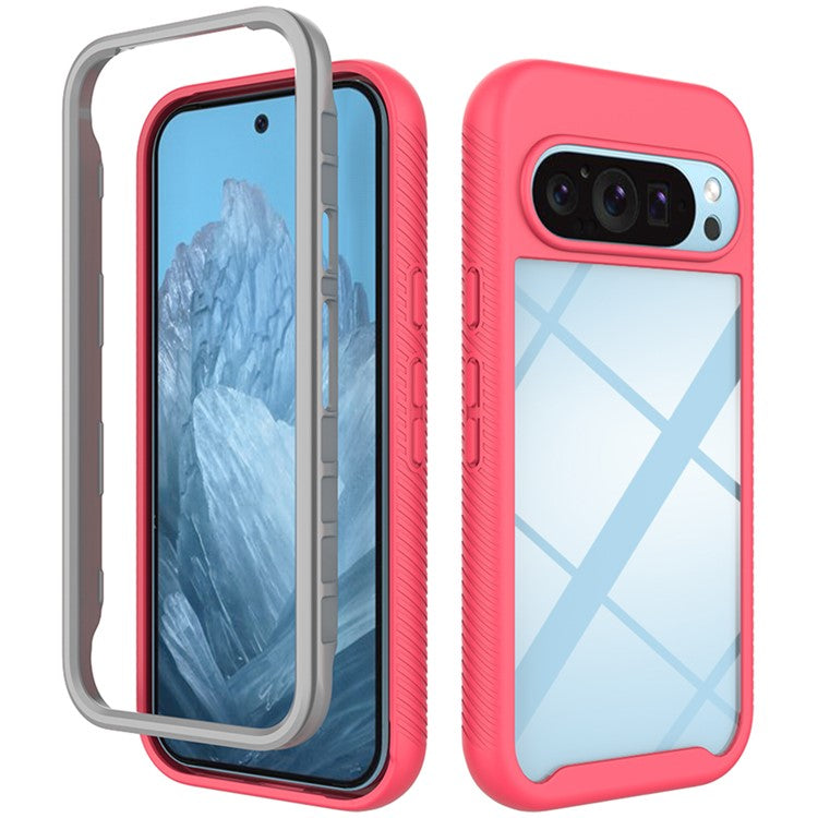 For Google Pixel 9 / Pixel 9 Pro Case Anti-Drop 2-in-1 PC+TPU Phone Cover - Pink
