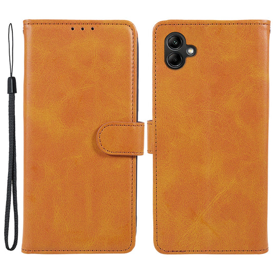 For Samsung Galaxy A06 Case PU Leather Folio Bookstytle Phone Cover Full Protection - Khaki