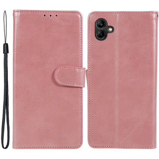 For Samsung Galaxy A06 Case PU Leather Folio Bookstytle Phone Cover Full Protection - Rose Gold
