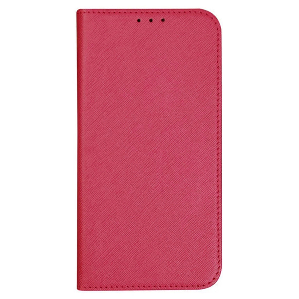 For Samsung Galaxy A16 5G / A16 4G Case PU Leather Cross Texture Phone Cover Strong Magnetic Suction - Pink