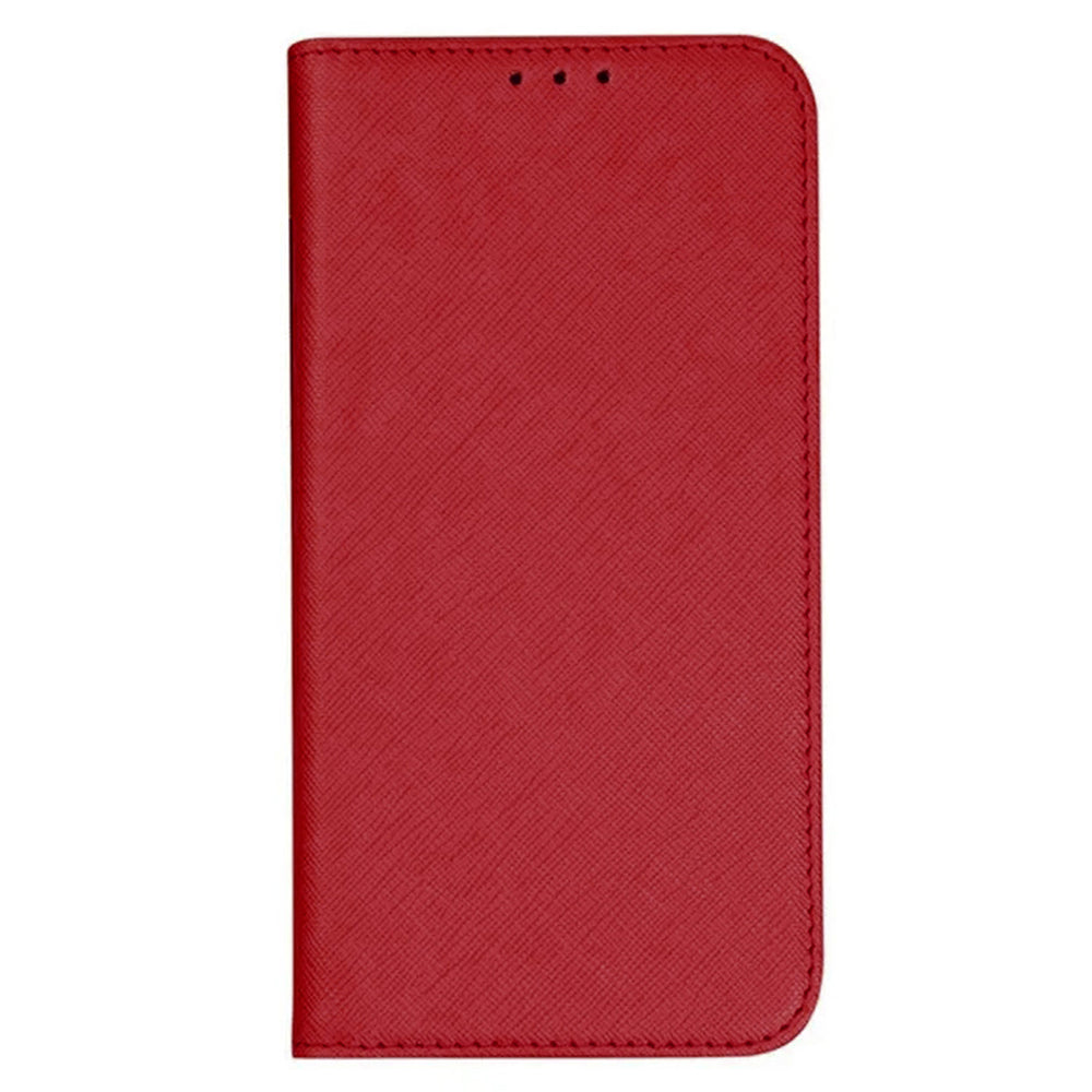 For Samsung Galaxy A16 5G / A16 4G Case PU Leather Cross Texture Phone Cover Strong Magnetic Suction - Red